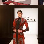 Emmerich in the workroom with co-host Tim Gunn. Emmerich’s winning design for Sept. 4 episode of Project Runway.